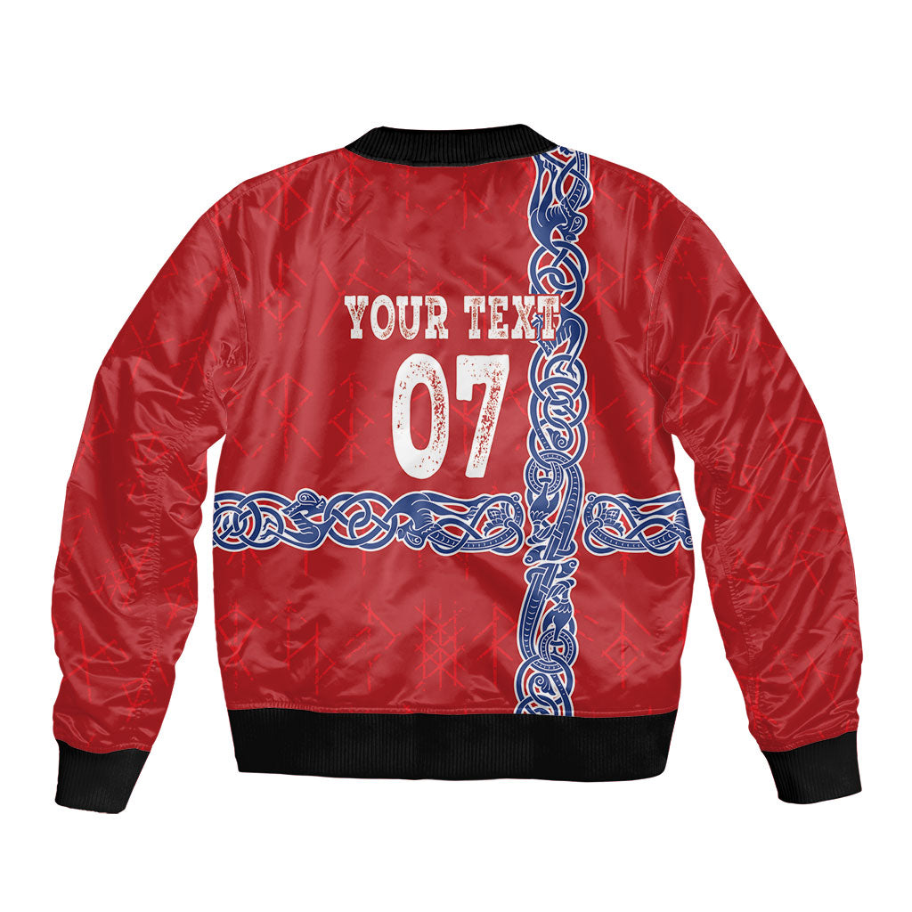 Norway Football WC2026 Custom Sleeve Zip Bomber Jacket Norges Landslaget Vikings