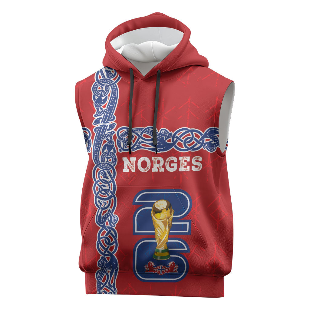 Norway Football WC2026 Custom Sleeveless Hoodie Norges Landslaget Vikings