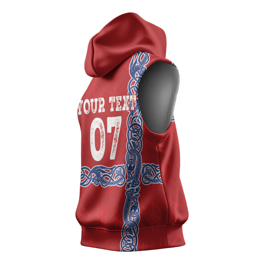 Norway Football WC2026 Custom Sleeveless Hoodie Norges Landslaget Vikings