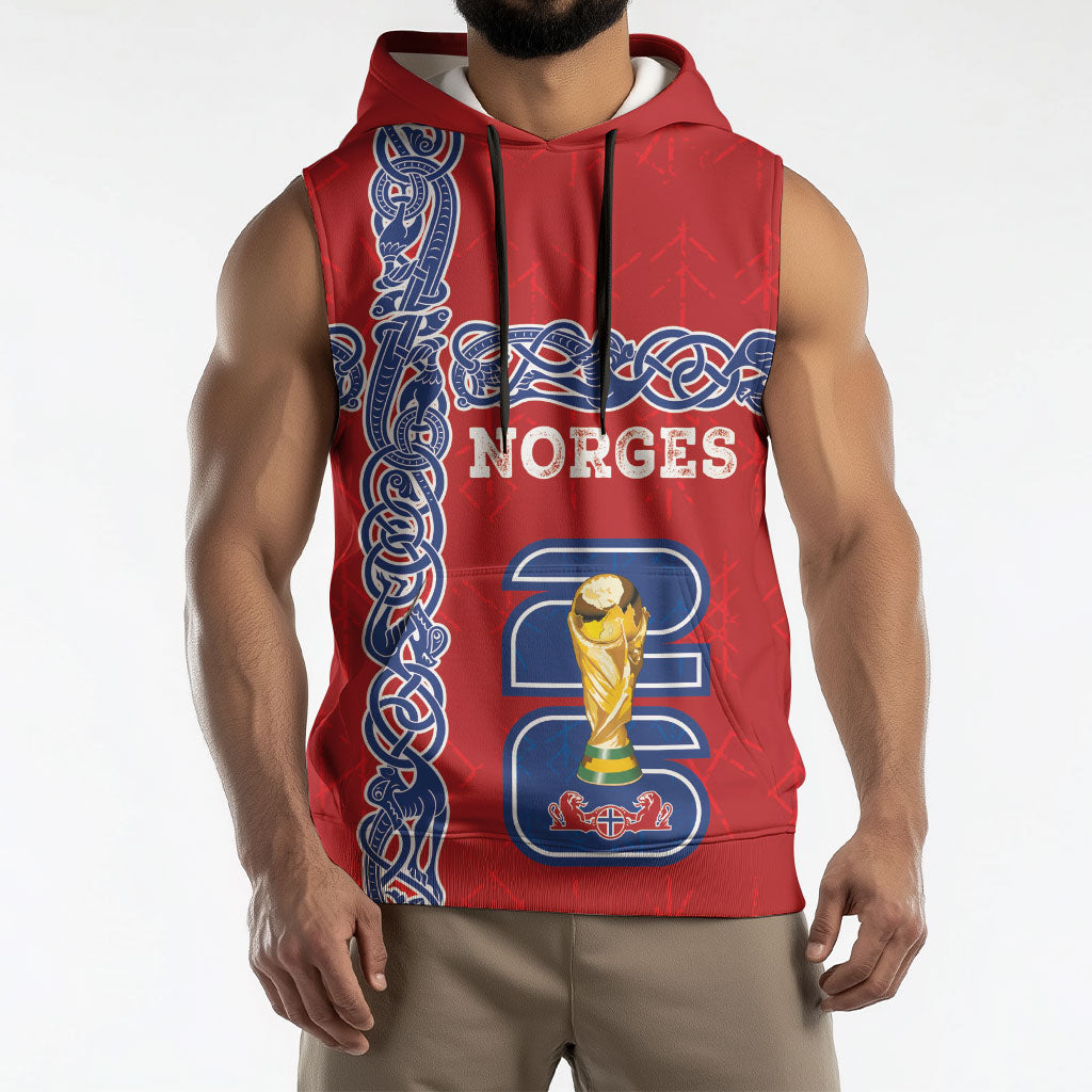 Norway Football WC2026 Custom Sleeveless Hoodie Norges Landslaget Vikings