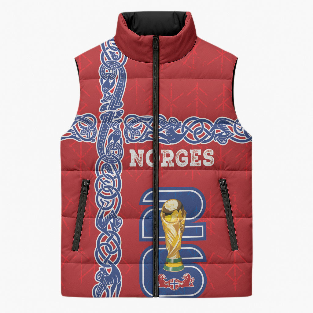 Norway Football WC2026 Custom Sleeveless Puffer Jacket Norges Landslaget Vikings