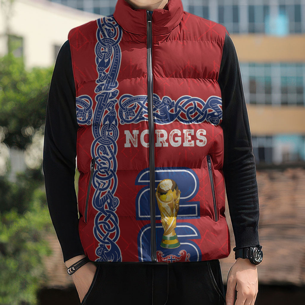 Norway Football WC2026 Custom Sleeveless Puffer Jacket Norges Landslaget Vikings