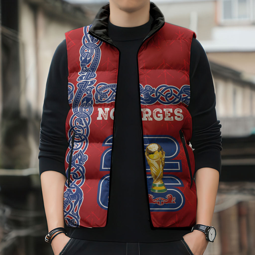 Norway Football WC2026 Custom Sleeveless Puffer Jacket Norges Landslaget Vikings