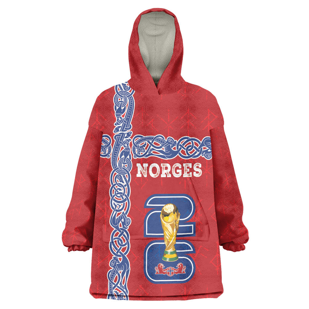 Norway Football WC2026 Custom Wearable Blanket Hoodie Norges Landslaget Vikings