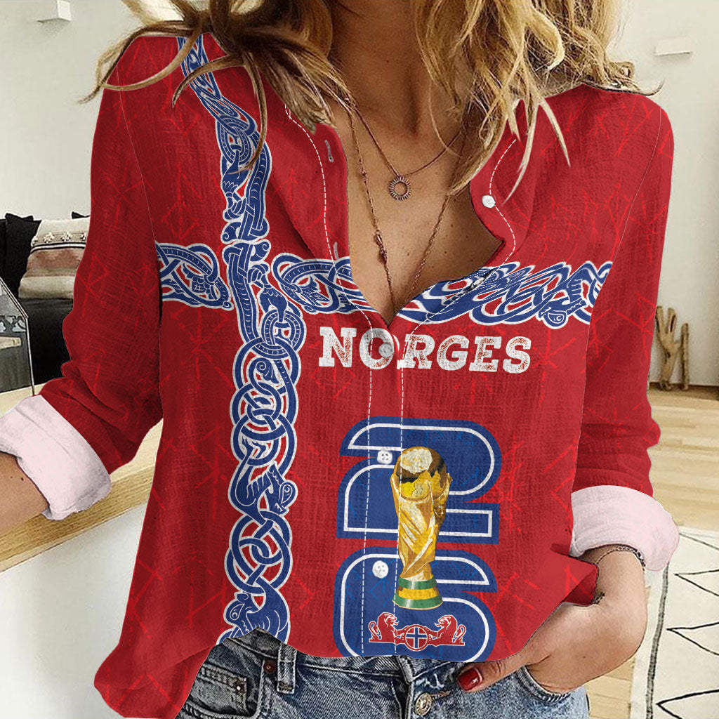 Norway Football WC2026 Custom Women Casual Shirt Norges Landslaget Vikings