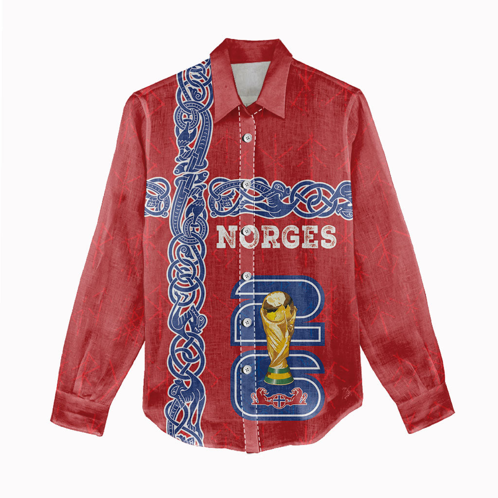 Norway Football WC2026 Custom Women Casual Shirt Norges Landslaget Vikings