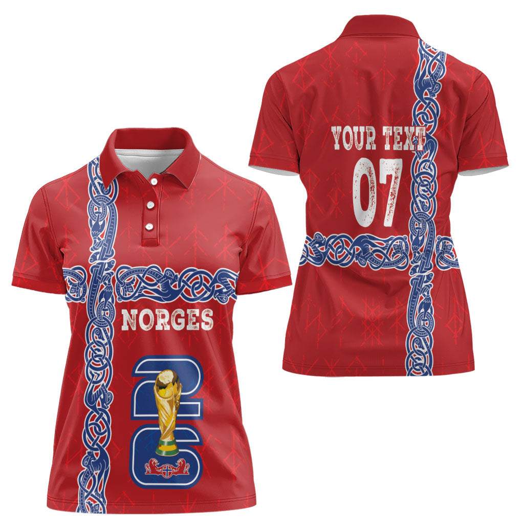 Norway Football WC2026 Custom Women Polo Shirt Norges Landslaget Vikings