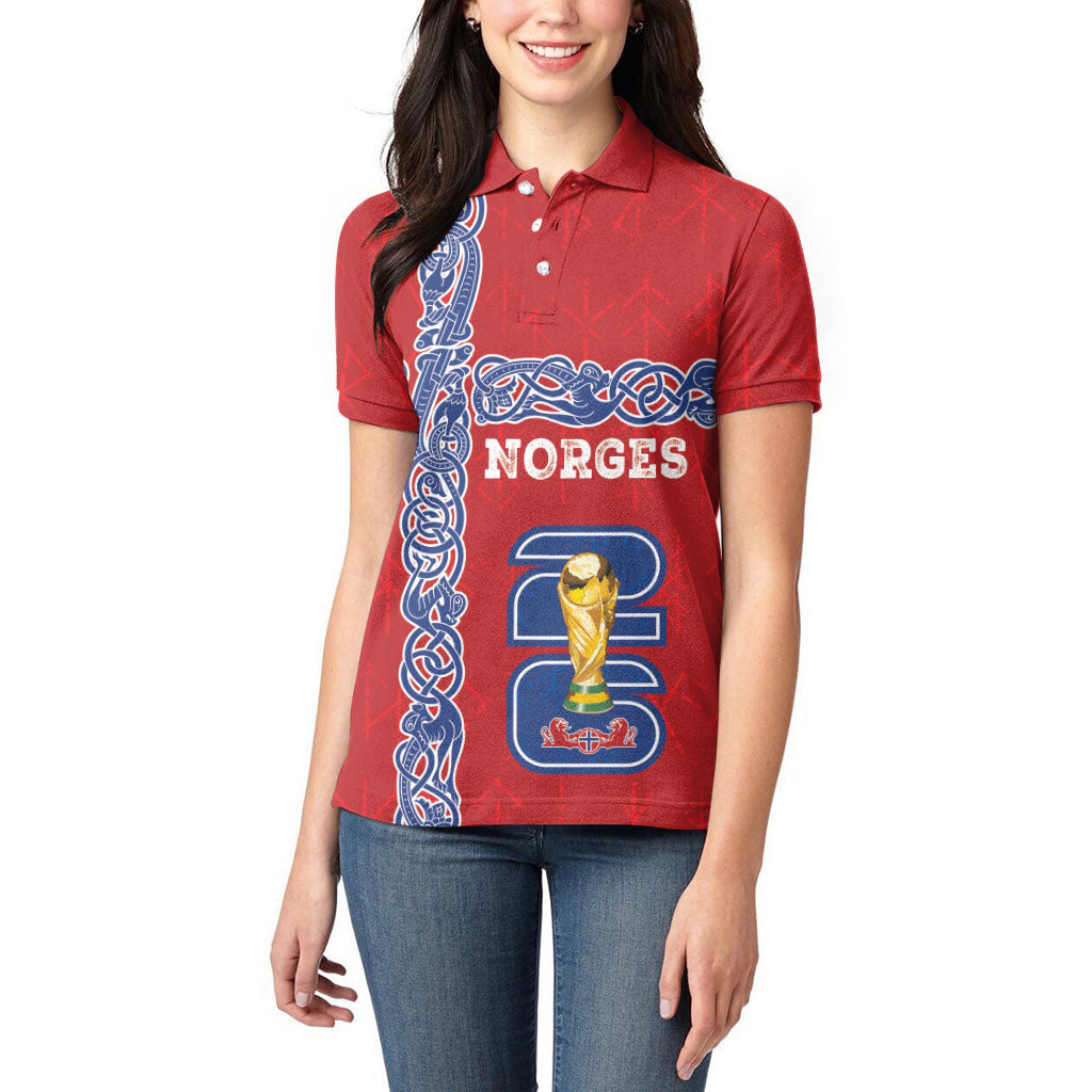 Norway Football WC2026 Custom Women Polo Shirt Norges Landslaget Vikings