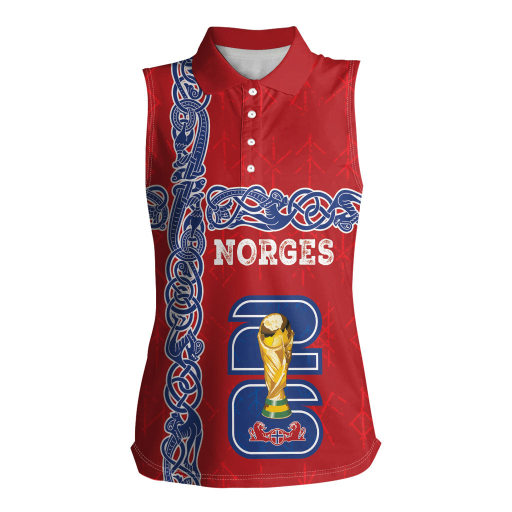 Norway Football WC2026 Custom Women Sleeveless Polo Shirt Norges Landslaget Vikings
