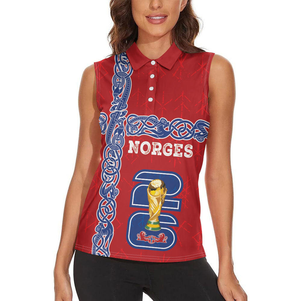 Norway Football WC2026 Custom Women Sleeveless Polo Shirt Norges Landslaget Vikings