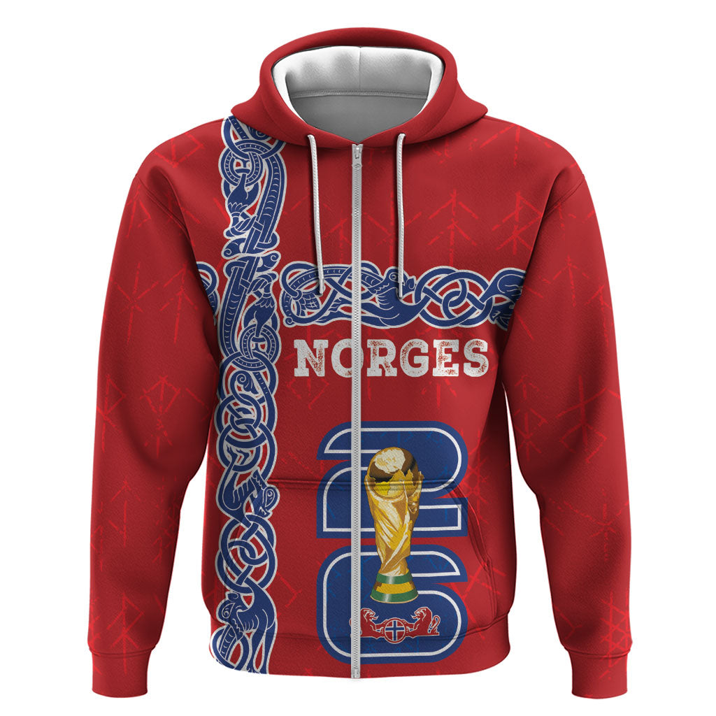 Norway Football WC2026 Custom Zip Hoodie Norges Landslaget Vikings