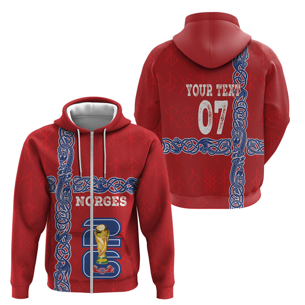 Norway Football WC2026 Custom Zip Hoodie Norges Landslaget Vikings