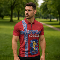 Norway Football WC2026 Custom Zipper Polo Shirt Norges Landslaget Vikings