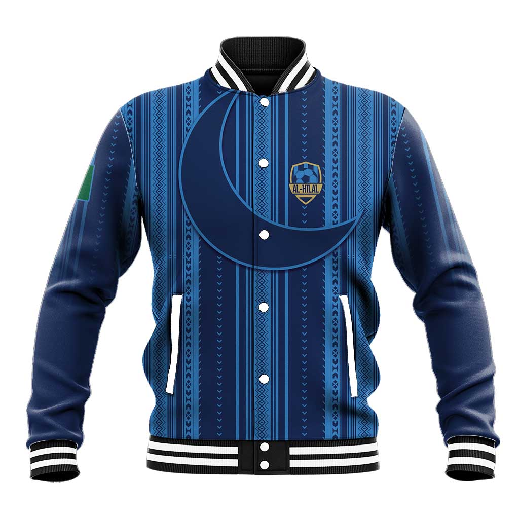 Saudi Football Al Zaeem Custom Baseball Jacket Crescent Moon - Wonder Print Shop