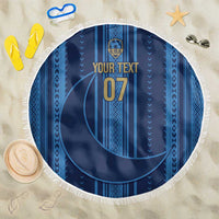 Saudi Football Al Zaeem Custom Beach Blanket Crescent Moon - Wonder Print Shop