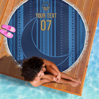 Saudi Football Al Zaeem Custom Beach Blanket Crescent Moon - Wonder Print Shop