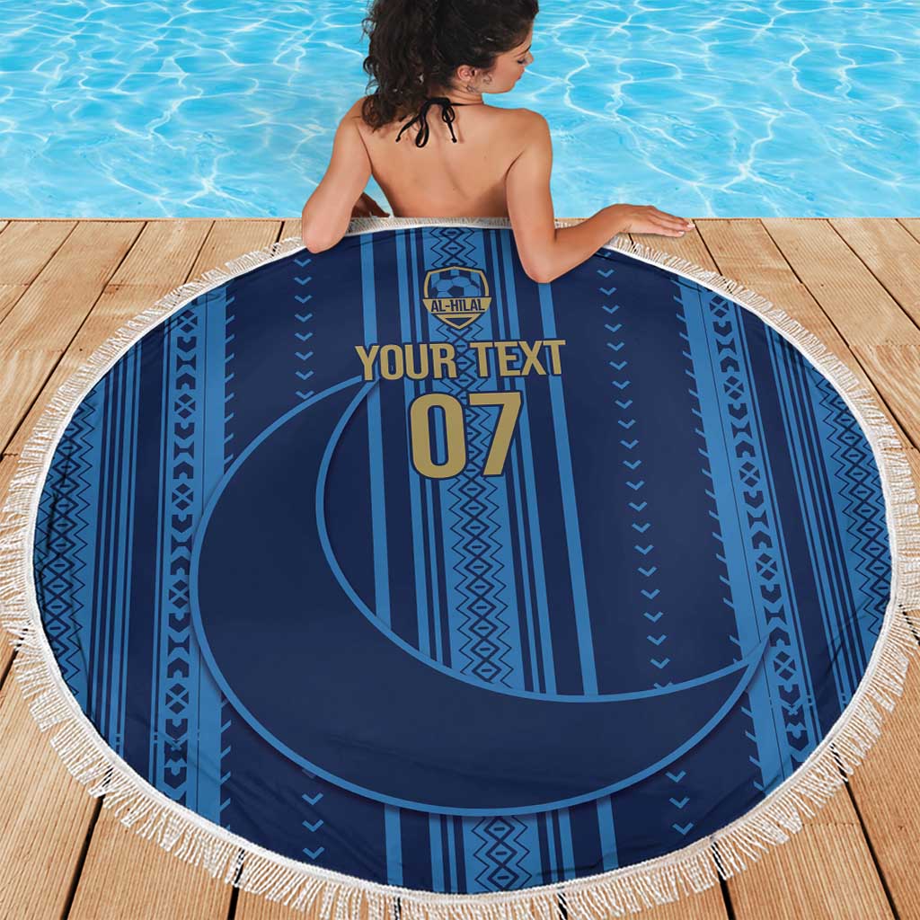 Saudi Football Al Zaeem Custom Beach Blanket Crescent Moon - Wonder Print Shop