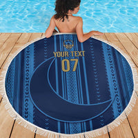Saudi Football Al Zaeem Custom Beach Blanket Crescent Moon - Wonder Print Shop