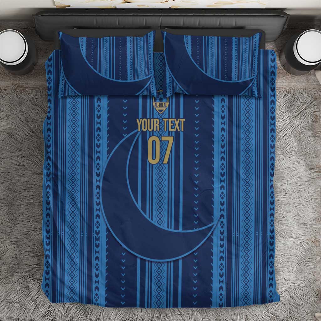 Saudi Football Al Zaeem Custom Bedding Set Crescent Moon - Wonder Print Shop
