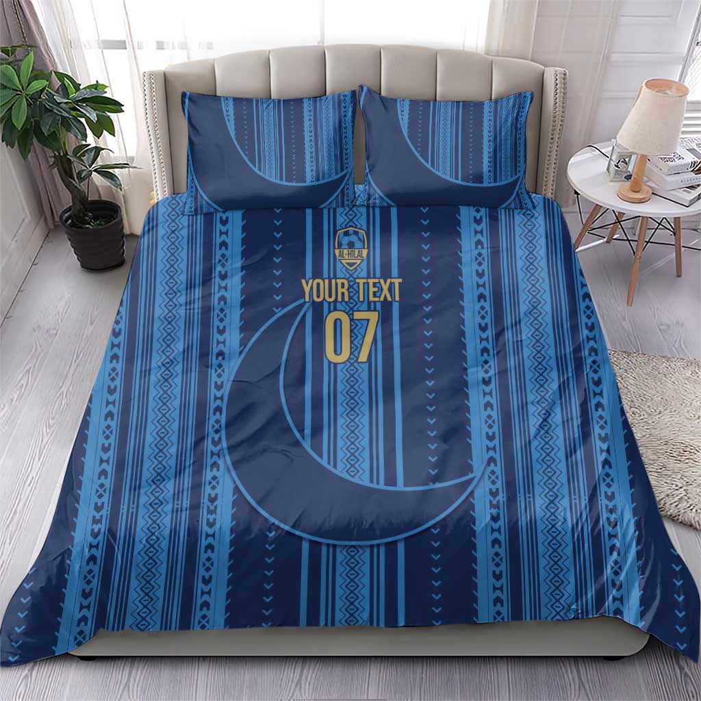 Saudi Football Al Zaeem Custom Bedding Set Crescent Moon - Wonder Print Shop