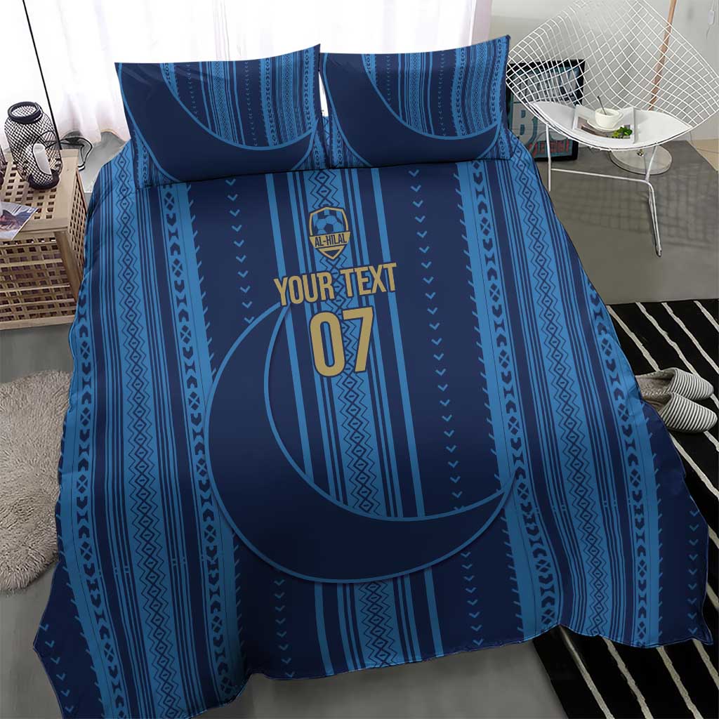 Saudi Football Al Zaeem Custom Bedding Set Crescent Moon - Wonder Print Shop