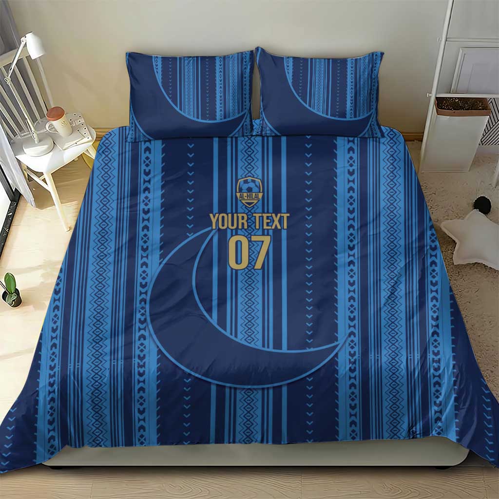 Saudi Football Al Zaeem Custom Bedding Set Crescent Moon - Wonder Print Shop