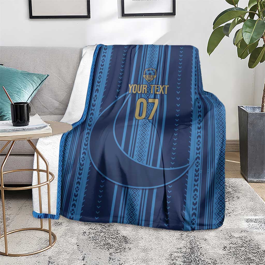 Saudi Football Al Zaeem Custom Blanket Crescent Moon - Wonder Print Shop