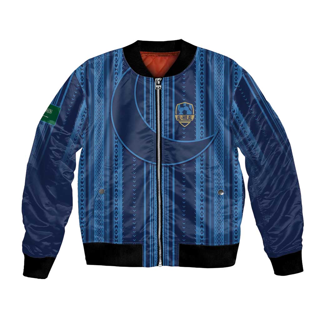 Saudi Football Al Zaeem Custom Bomber Jacket Crescent Moon - Wonder Print Shop