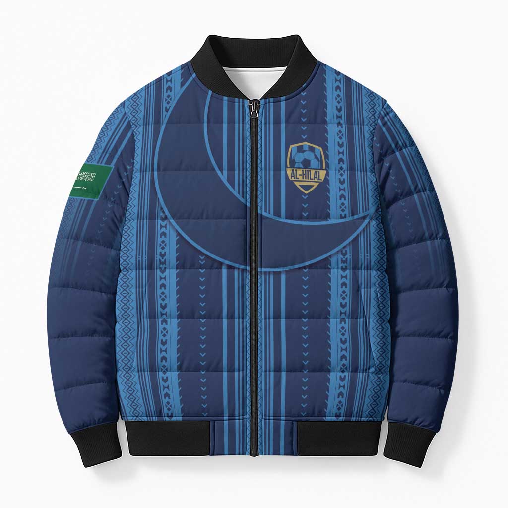 Saudi Football Al Zaeem Custom Bomber Puffer Jacket Crescent Moon - Wonder Print Shop