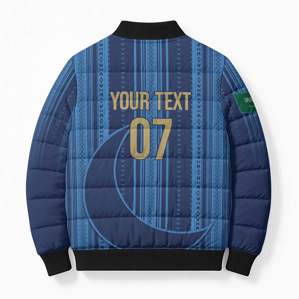 Saudi Football Al Zaeem Custom Bomber Puffer Jacket Crescent Moon - Wonder Print Shop