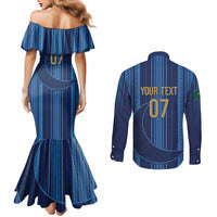 Saudi Football Al Zaeem Custom Couples Matching Mermaid Dress and Long Sleeve Button Shirt Crescent Moon - Wonder Print Shop
