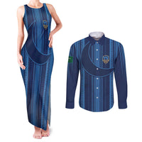 Saudi Football Al Zaeem Custom Couples Matching Tank Maxi Dress and Long Sleeve Button Shirt Crescent Moon - Wonder Print Shop