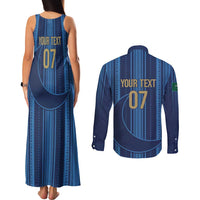 Saudi Football Al Zaeem Custom Couples Matching Tank Maxi Dress and Long Sleeve Button Shirt Crescent Moon - Wonder Print Shop