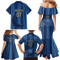 Saudi Football Al Zaeem Custom Family Matching Mermaid Dress and Hawaiian Shirt Crescent Moon - Wonder Print Shop