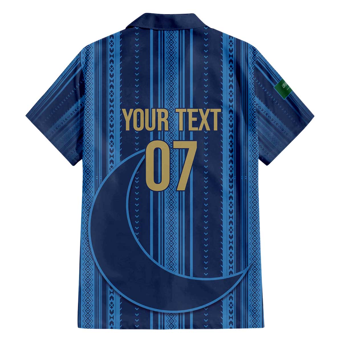 Saudi Football Al Zaeem Custom Family Matching Off The Shoulder Long Sleeve Dress and Hawaiian Shirt Crescent Moon - Wonder Print Shop