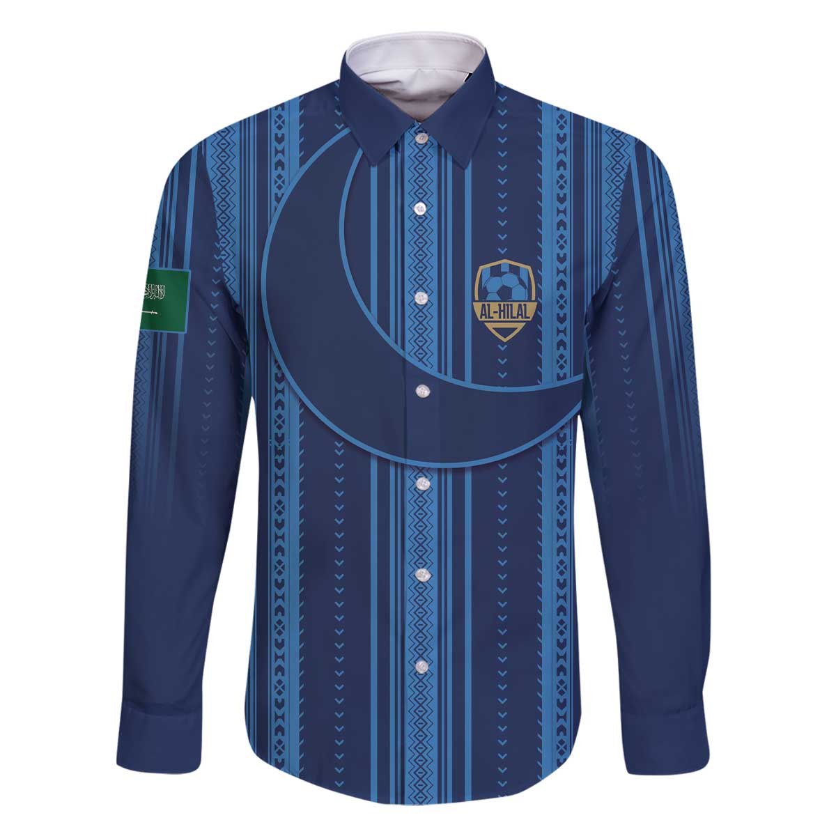Saudi Football Al Zaeem Custom Family Matching Off The Shoulder Long Sleeve Dress and Hawaiian Shirt Crescent Moon - Wonder Print Shop
