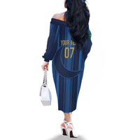 Saudi Football Al Zaeem Custom Family Matching Off The Shoulder Long Sleeve Dress and Hawaiian Shirt Crescent Moon - Wonder Print Shop