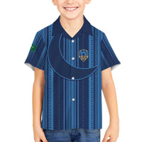 Saudi Football Al Zaeem Custom Family Matching Off The Shoulder Long Sleeve Dress and Hawaiian Shirt Crescent Moon - Wonder Print Shop