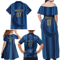 Saudi Football Al Zaeem Custom Family Matching Off Shoulder Maxi Dress and Hawaiian Shirt Crescent Moon - Wonder Print Shop