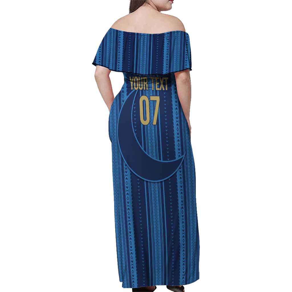 Saudi Football Al Zaeem Custom Family Matching Off Shoulder Maxi Dress and Hawaiian Shirt Crescent Moon - Wonder Print Shop