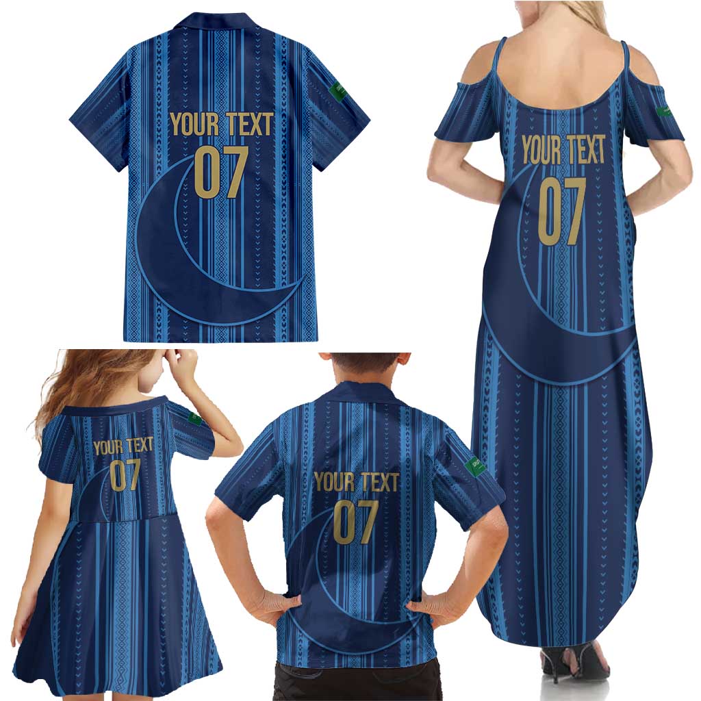 Saudi Football Al Zaeem Custom Family Matching Summer Maxi Dress and Hawaiian Shirt Crescent Moon - Wonder Print Shop
