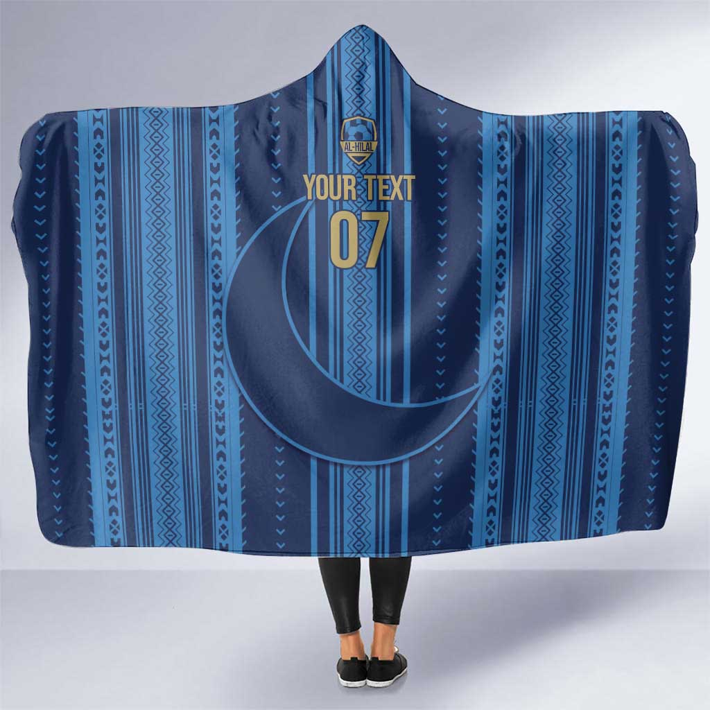 Saudi Football Al Zaeem Custom Hooded Blanket Crescent Moon - Wonder Print Shop