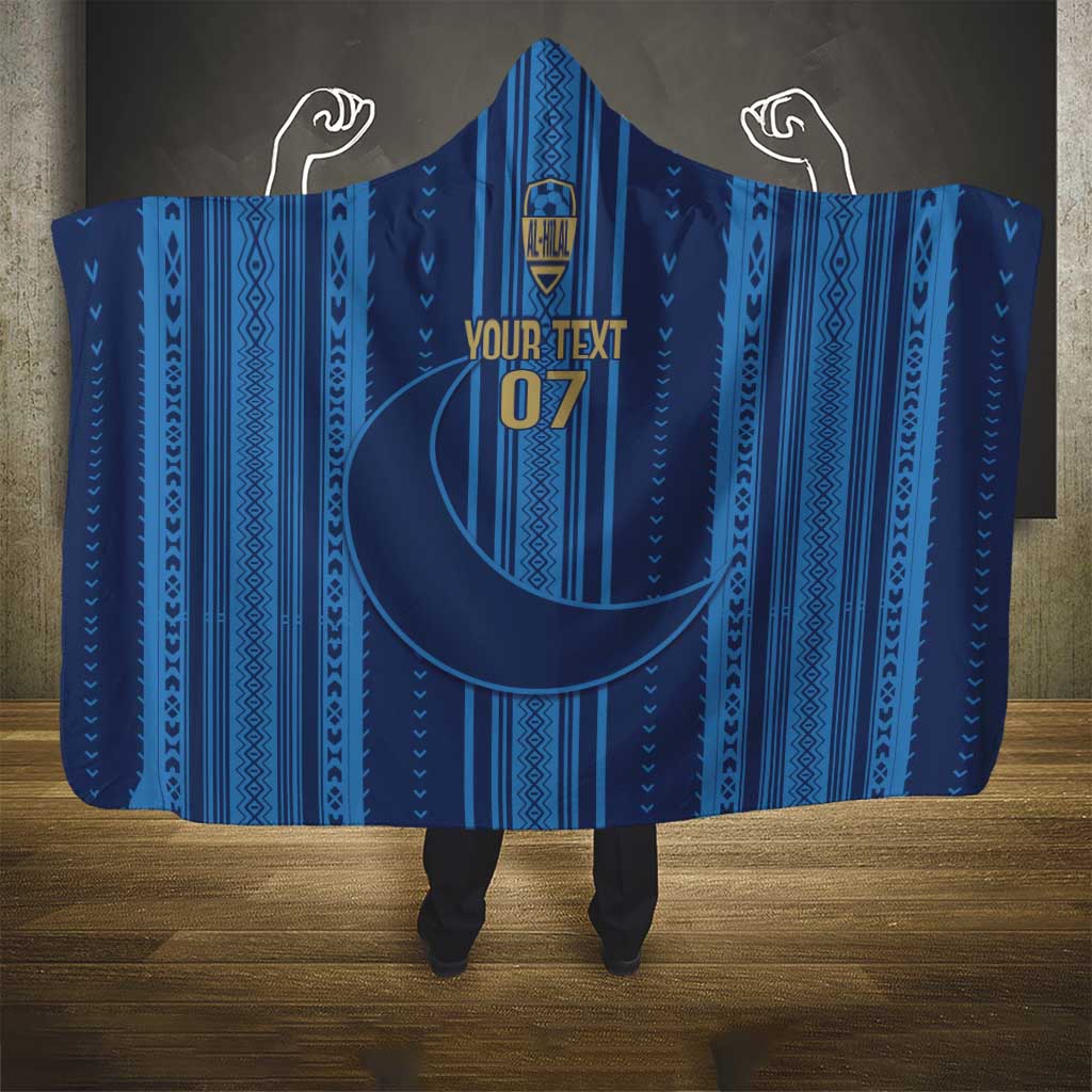 Saudi Football Al Zaeem Custom Hooded Blanket Crescent Moon - Wonder Print Shop