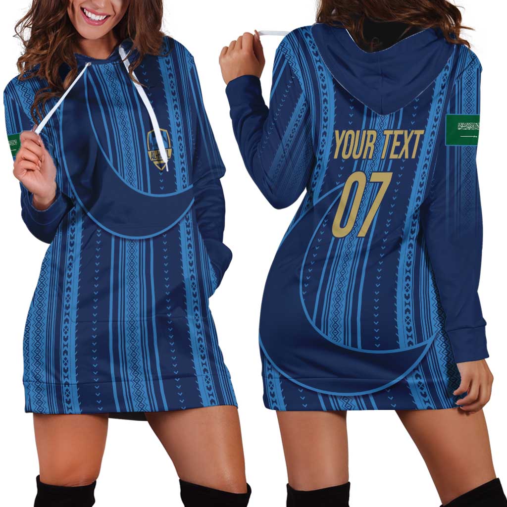 Saudi Football Al Zaeem Custom Hoodie Dress Crescent Moon - Wonder Print Shop