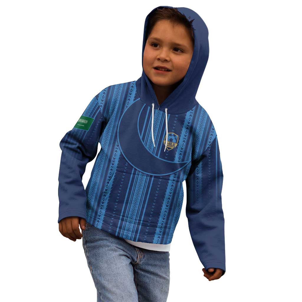 Saudi Football Al Zaeem Custom Kid Hoodie Crescent Moon - Wonder Print Shop