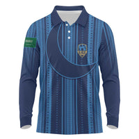 Saudi Football Al Zaeem Custom Long Sleeve Polo Shirt Crescent Moon - Wonder Print Shop
