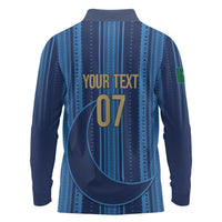 Saudi Football Al Zaeem Custom Long Sleeve Polo Shirt Crescent Moon - Wonder Print Shop