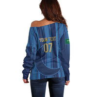 Saudi Football Al Zaeem Custom Off Shoulder Sweater Crescent Moon - Wonder Print Shop