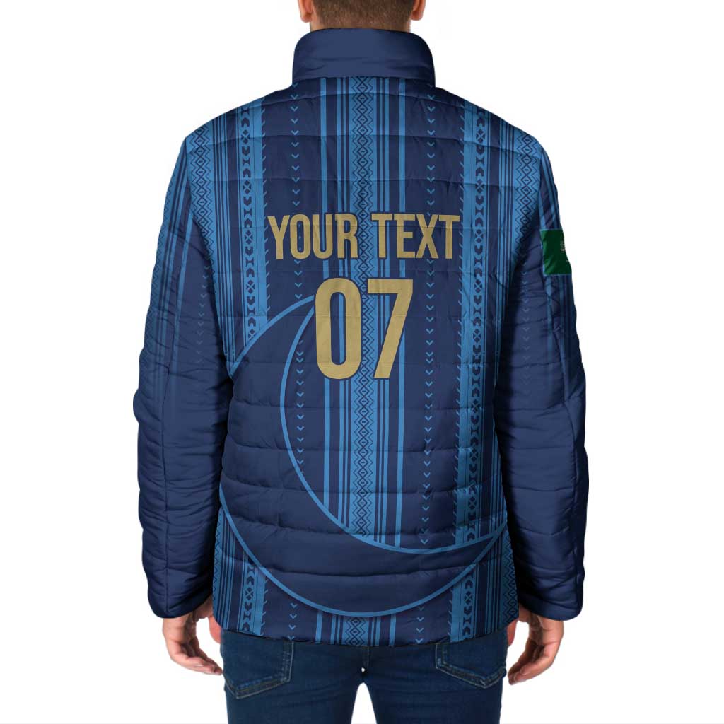 Saudi Football Al Zaeem Custom Padded Jacket Crescent Moon - Wonder Print Shop