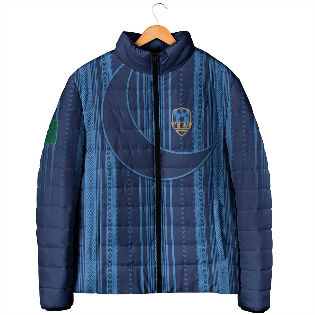 Saudi Football Al Zaeem Custom Padded Jacket Crescent Moon - Wonder Print Shop